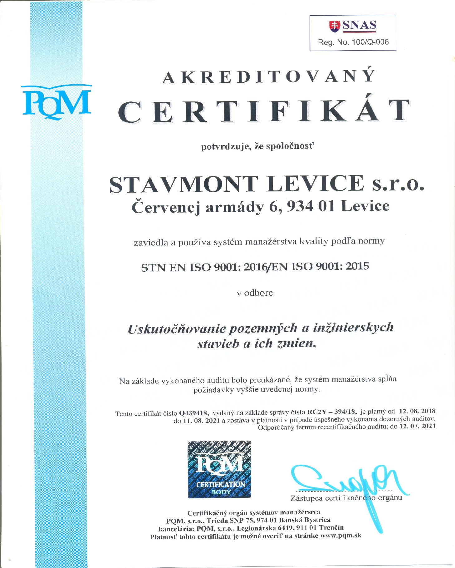 EN ISO 9001:2009